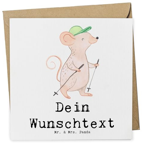 Mr. & Mrs. Panda Personalisierte Grußkarte Maus Walking - Geschenke, Walken, Geschenk, Schnelles Gehen, Karte, Postkarte, personalisiert, Grußkarten, Karten, Spazieren