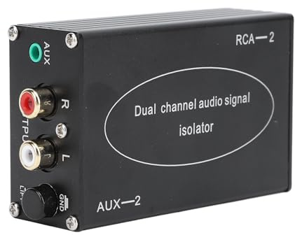Erdungsschleifen-Rauschisolator, Verstärker-Rauschfilter mit 3,5-mm-Stereo- und AV-Sound-Buchse, Eliminiert Brummgeräusche für Auto-Audio und Heim-Stereoanlage