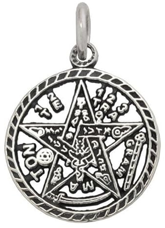 Windalf Schmuck Anhänger Pentagramm Ø 2.5 cm Tetragrammaton Amulett Antik Schutz 925 Silber