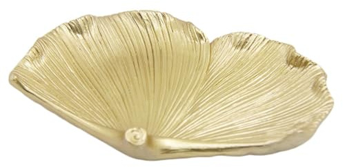 PACKOVE Vassoio Gioielli in Resina a Forma Di Foglia Dorata Decorazione Per Casa E Ufficio Organizer Elegante Per Accessori E Oggetti Personali