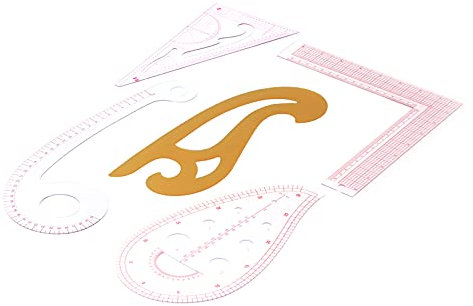 LetCart Kleidung Grading Lineal Kurvenlineal 5-teiliges Set, Kleidungsgrößenlineal zum Zeichnen Handschneiden, Plattenherstellung, Kleidungsdesign, transparentes Messlineal
