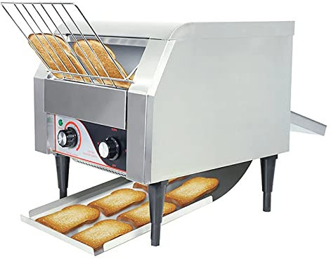 SmPinnaA Tostadora Transportadora Comercial, Tostadoras Industriales Eléctricas De Acero Inoxidable De 2200 W, Control De 7 Velocidades/3 Opciones De Modo De Tostadora, con Tubos De Calenta
