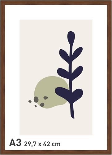 accent by nielsen Holz Bilderrahmen Velino, 29,7 x 42 cm (A3), Dunkelbraun | Holz (MDF) Posterrahmen im Hoch- & Querformat zum Aufhängen Dunkelbraun matt Echtglas