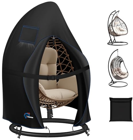 SIRUITON Housse de Chaise Suspendue de Protection pour-120x190cm | imperméable avec fermeture éclair, tissu robuste pour chaise à œufs, résistante aux déchirures