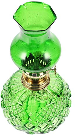 IMIKEYA Lampada a cherosene Vintage In Vetro Retro Lampada A Olio Per Interni Decorativa Lampada A Petrolio Con Design Antivento Pratica Lampada Da Tavolo Per Soggiorno E Campeggio