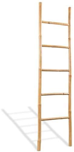 Home Garden,Handtuchleiter mit 5 Sprossen, Bambus, 150 cm