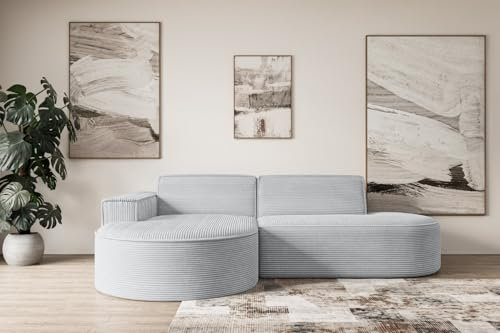 ALTDECOR Ecksofa in L-Form Corner Sofa Bett Eckcouch Couch Wohnlandschaft Cauchsofa MARI-L1-243x171x79,5 cm Grau