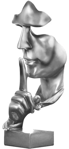 Moaobooh Skulptur Deko，Moderne Minimalistische Abstrakte Skulptur Handwerk Dekoration Wohnzimmer Weinschrank Schlafzimmer Zimmer Dekorationen Büro Dekoration (Silber)