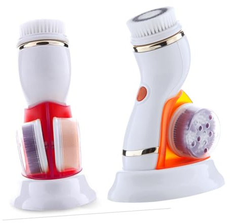 PACKOVE Brosse Électrique Visage Multifonction Nettoyage Profond Des Pores Compacte Douce Pour Peau Appareil De Soin Sans Batterie Couleur Orange