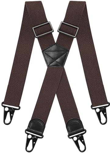 Gucass hängslen herr X-form 3,8 cm breda, extra starka, elastiska, justerbara, med halkskydd i metall, en storlek hängslen för män och kvinnor