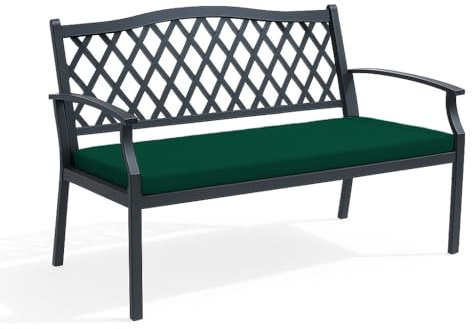 Bench Cushion Pad Outdoor Garden Furniture 2 Seater 120x33x5cm High Density Thick Seat Foam - Water-Resistant for Window Patio Kitchen Rattan Sofa Swing Dining Room (Green, 120x33x5 cm)