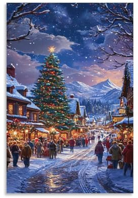PHQAZWSXE Weihnachten Leinwandbilder Auf Leinwand Kunstdruck Deko interessant Wandkunst Bild Wanddekoration Wandbilder Für Wohnzimmer Büro 16x24inch(40x60cm)