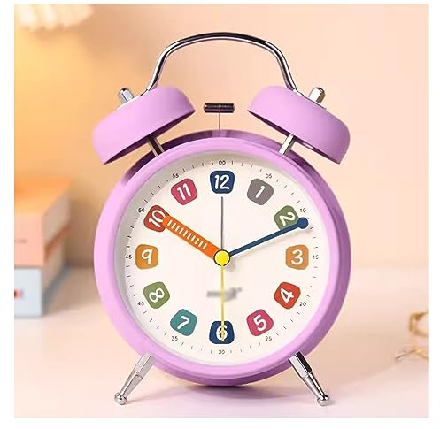 Sveglia a doppia campana forte, 10,2 cm, a batteria, con retroilluminazione per chi dorme pesantemente