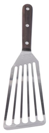 VALICLUD Spatule à Poisson Frit Ajourée Petite en Acier Inoxydable Multifonction pour Barbecue et Plancha, Tourneur à Fente pour Friture, Ustensile la Cuisine Professionnel