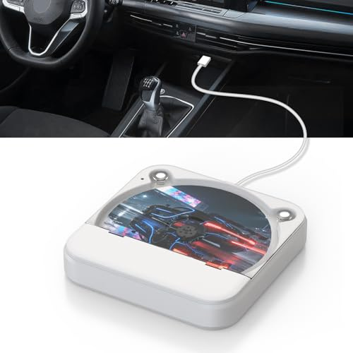 Externer CD Player für Auto Laptop TV, Plug-and-Play mit USB/AUX Anschluss