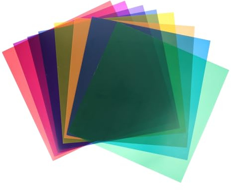 FIXOSHEE 8 Stück Farbfilter Gel Lichtfilterpc Material Farbkorektur Farbgele Für Kamera Blitz Led Stroboskop Bühnenbeleuchtung Video Foto