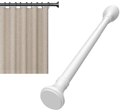 Teleskopstange Zum Klemmen 3m 4m 5m Gardinenstange Ohne Bohren Duschstange Zum Klemmen Ausziehbare Klemmstange Für Gardinen Vorhangstange Ohne Bohren Curtain Rod No Drill(Weiß,410-500cm)