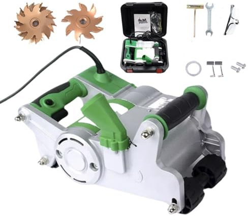 Wall Chaser - Dual-Blade Concrete and Brick Groove Cutter with Adjustable Depth for Electrical Conduits and Plumbing Applications
