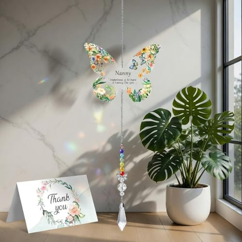 Birthday Gifts for Nanny, Crystal Suncatcher Nanny Gifts, Presents for Nanny on Mothers Day Valentines Christmas, Ideal Mother Gifts