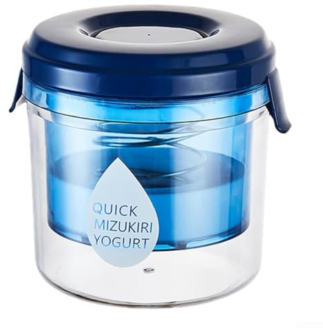 Filtro de yogur y separador de suero de leche, para kéfir de yogur griego casero, kit de fabricación de queso, con resorte y caja de doble capa, colador de drenaje de plástico transparente, 14 x 14 x