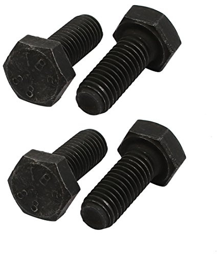 sourcing map 4 Stück Sechskant Maschinenschrauben 8.8 Grad M8x20mm | Sechskantschraube, Vollgewinde, Linksgewinde
