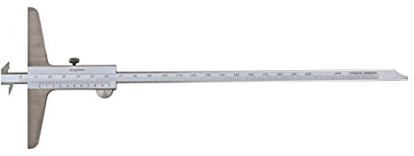 CNC QUALITÄT Tiefen-Messschieber mit Doppelhaken - Messbereich 200 mm - Ablesung 0,02 mm - umsteckbare Stange - DIN 862