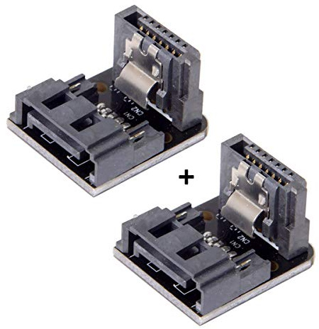 xiwai SATA 7-polige Buchse auf 7-poligen Stecker, 90 Grad abgewinkelter Adapter, Mainboard, Motherboard für Desktops, SSD, HDD