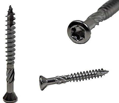 Silberne Terrassenschrauben blank 200 Stück T-INOX 5 x 50 mm - C1 Edelstahl gehärtet - TX 25 / Torx 25