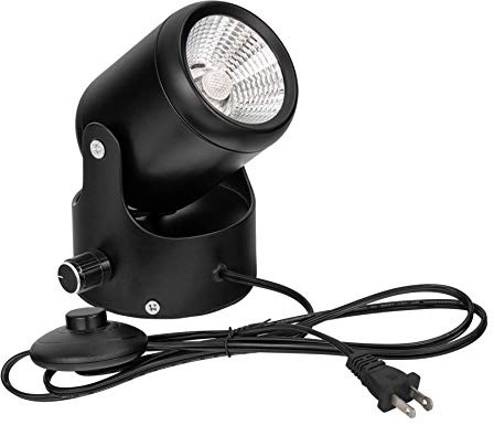 Kiven LED Accent Uplight w/Foot Switch， Handheld Sized Portable Spot Light (Push button foot switch(Dimmable))