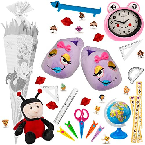 alles-meine.de GmbH Bastelset - Schultüte Farbe & Größe wählbar 70/85 / 100 cm - komplette Füllung - passend für Zuckertüte - fertig gefüllt - Meerjungfrau - Mädchen Jungen..