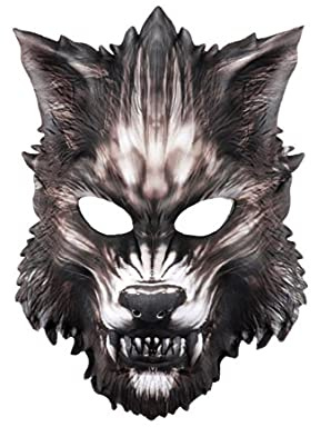 NIDONE Eva Wolf Maske Halloween Werwolf Halbmaske Furchtsame Horror Devil Wolf Tiermaske für Maskerade Halloween Kostüm Cosplay Party