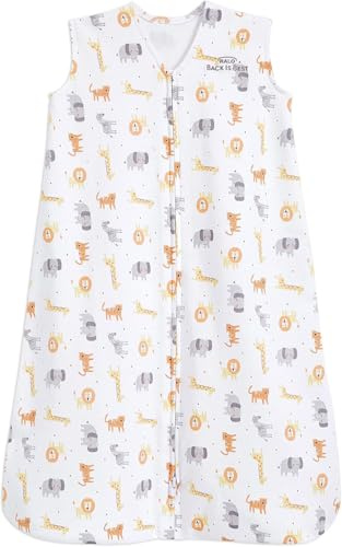 HALO Baby Sleeping Bag | 0.5 TOG SleepSack | 100% Cotton, Jungle Sleeping Sack For Newborn Babies | Easy Zip Access Nappy Change | Unisex, Boys & Girls, 6-18 Months