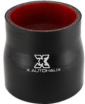 X AUTOHAUX 70–80 mm ID-Silikonschlauch, gerader Schlauch, Schwarz / Rot für Auto