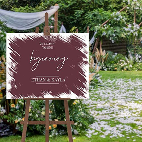 Panneau de bienvenue pour mariage simple - Panneau de mariage personnalisé - Panneau de cérémonie de mariage - Panneau de fête - 45,7 x 61 cm