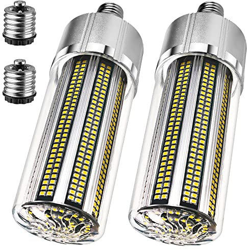 TPMAFF LED Mais-Glühlampe 100W 12000LM, E26/E27-Sockel, mit E39-Mogul-Sockel-Adapter, großflächige LED-Birnen für Innen- und Außengarage, Lager, Hallenbeleuchtung (2er-Pack)