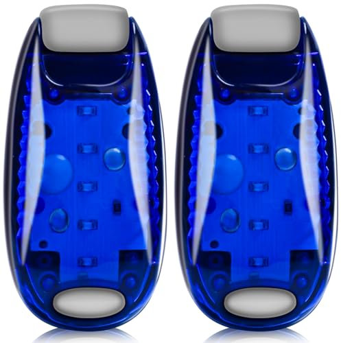Led Blinklicht Schulranzen Sicherheitslicht 2er Set,Schulranzen Licht mit Klettverschluss Clip als Kinderwagen Licht,Lauflicht,Hunde LeuchtanhäNger,Blinklicht Ideal für Jogger Schulkinder (Blau*2)