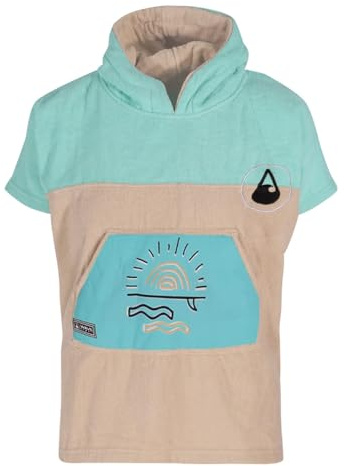 WAVE HAWAII Dropsi Poncho für Körpergrößen von 90-120 cm Poncho 100% ÖKO Baumwolle Umkleidehilfe für Schwimmen Strand Surfen Surf Badeponcho Duschponcho für Kinder Jungen Mädchen