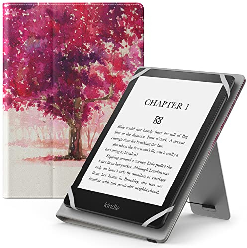 Moko Étui Universel pour liseuse Kindle 6, 6,8, 7 – Kindle/Kobo/Voyaga/Lenovo/Sony, étui Portefeuille léger en Cuir PU avec dragonne/béquille, Paysage Aquarelle