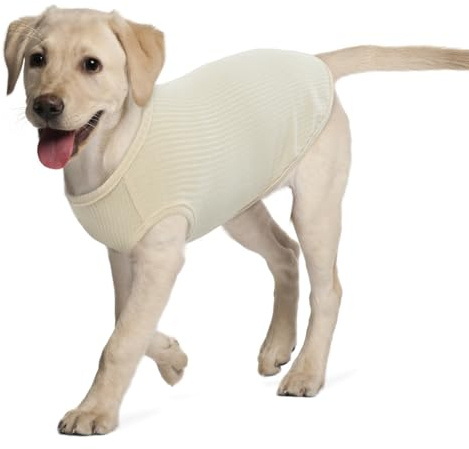 Hjumarayan Hundepullover - Chihuahua Kleidung für Kleine Hunde Welpen, Atmungsaktives Hundeschlafanzüge Basic Klamotten Hunde Kleidung für Französische Bulldogge Pomeranian Malteser Hund, Beige XL