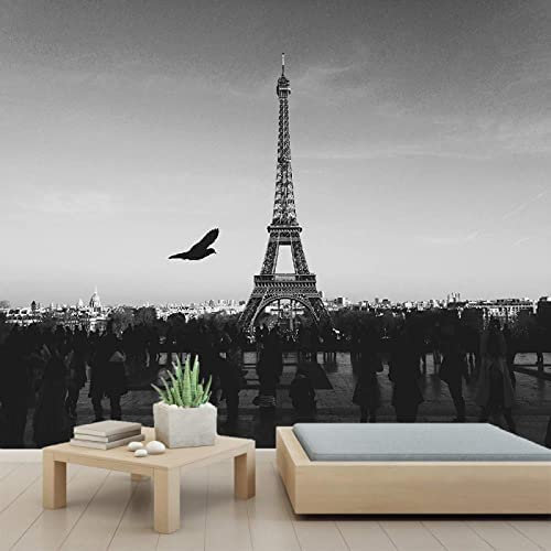 Papier Peint Photo Paris Tour Eiffel Noir Et Blanc Papier Peint Photo Photo Peintures Murales Papier Peint Papier Peint 3D Papier Peint Pâte Salon Le Mur Pour Chambr 200 (largeur) x 150 (hauteur) cm
