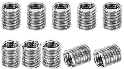 PATIKIL Insert Fileté, M10*1.5 Mâle à M8*1.25 Femelle 12mm 10 pcs | Filetage Adaptateurs Manchon Réduction Écrou, Réparation Insérer Écrou Vis Réducteur, Conversion Inox Acier Fixation