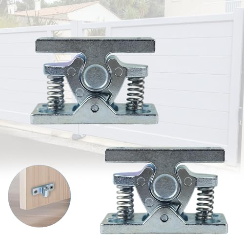 FAELNK Zinklegierung Türfeststeller Türstopper Clip 2 Stück Edelstahl Türhalter mit Feder Türstopper Wohnwagen Schwerlast Türfeststeller für Garten Schlafzimmer Wohnzimmer Silber