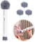 Piumino Spolverare Pennello Polvere Multiuso - 2 in 1 Spolverino in Microfibra con 3 Testine di Ricambio per Persiane, Mobili, Tastiere, Tappezzeria Auto, Lunghezza Massima 21-25 cm, Bianco