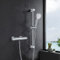 Coleniny Mitigeur Thermostatique Douche, Ensemble de Douche Thermostatique Montage Mural avec Barre de Douche 635mm + Douchette à Main 5 Jets + Flexible Tuyau 1.5M, Raccords Standards 1/2, Chromé