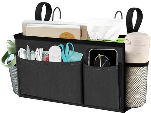 BlissTotes Bedside Caddy, Dorm Storage with Pockets, Bunk Bed Accessories