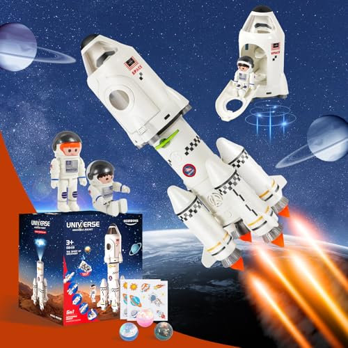 HILKKET Roquette spatiale 5 en 1, jouet éducatif STEM pour enfants de 3 à 12 ans