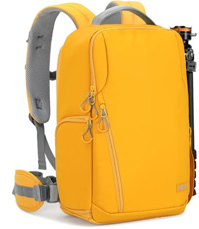TARION Kamerarucksack Wasserdicht Fotorucksack Groß DSLR Kamera Rucksack mit 15,6 zoll Laptopfach und Regenschutz TR-XL (Gelb)