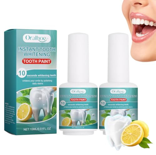 2 pezzi vernice dentale bianca, colore dei denti con efficace rimozione delle macchie, smalto bianco per bere caffè, tè e vino, gel sbiancante per denti sensibili, colore immediato
