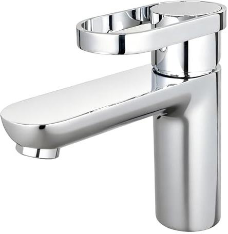 VANCOCO 52000 Wasserhahn Bad Chrom Einhebelmischer Waschbecken G3/8 | Wassersparender Armatur mit 24h Salzsprühtest Klasse 10, G3/8 Standardanschluss für Waschbecken