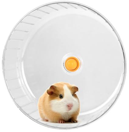 Heavenlife Roue silencieuse pour hamster, 17 cm, transparente, silencieuse, sûre et sans couture, idéale pour hamsters, gerbilles, rats et souris
